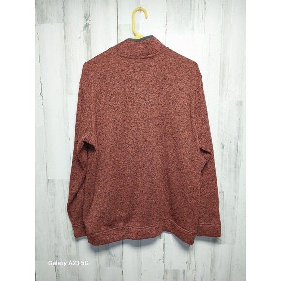 Eddie Bauer Radiator Fleece 1/4 Snap Sweater Sweatshirt Large Heather Orange - Picture 6 of 8